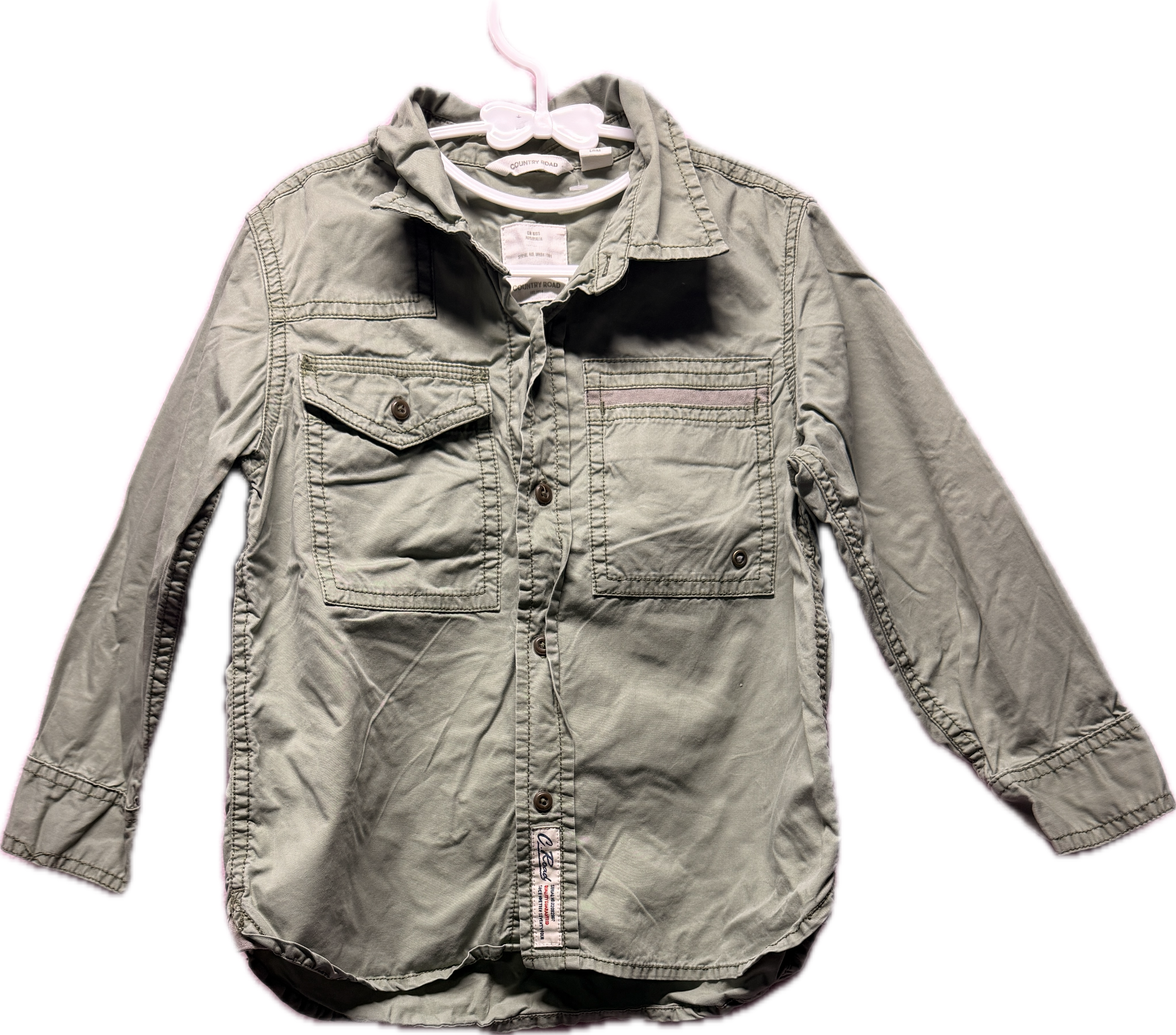 Country Road Kids Utility Shirt – Sage Green | Size 4