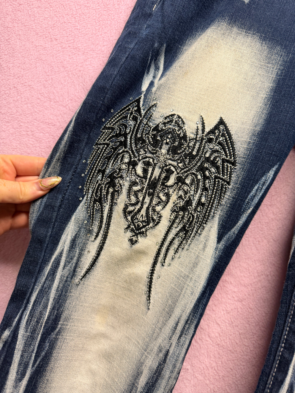 Crazy Age Y2K Embellished Jeans – Size 38