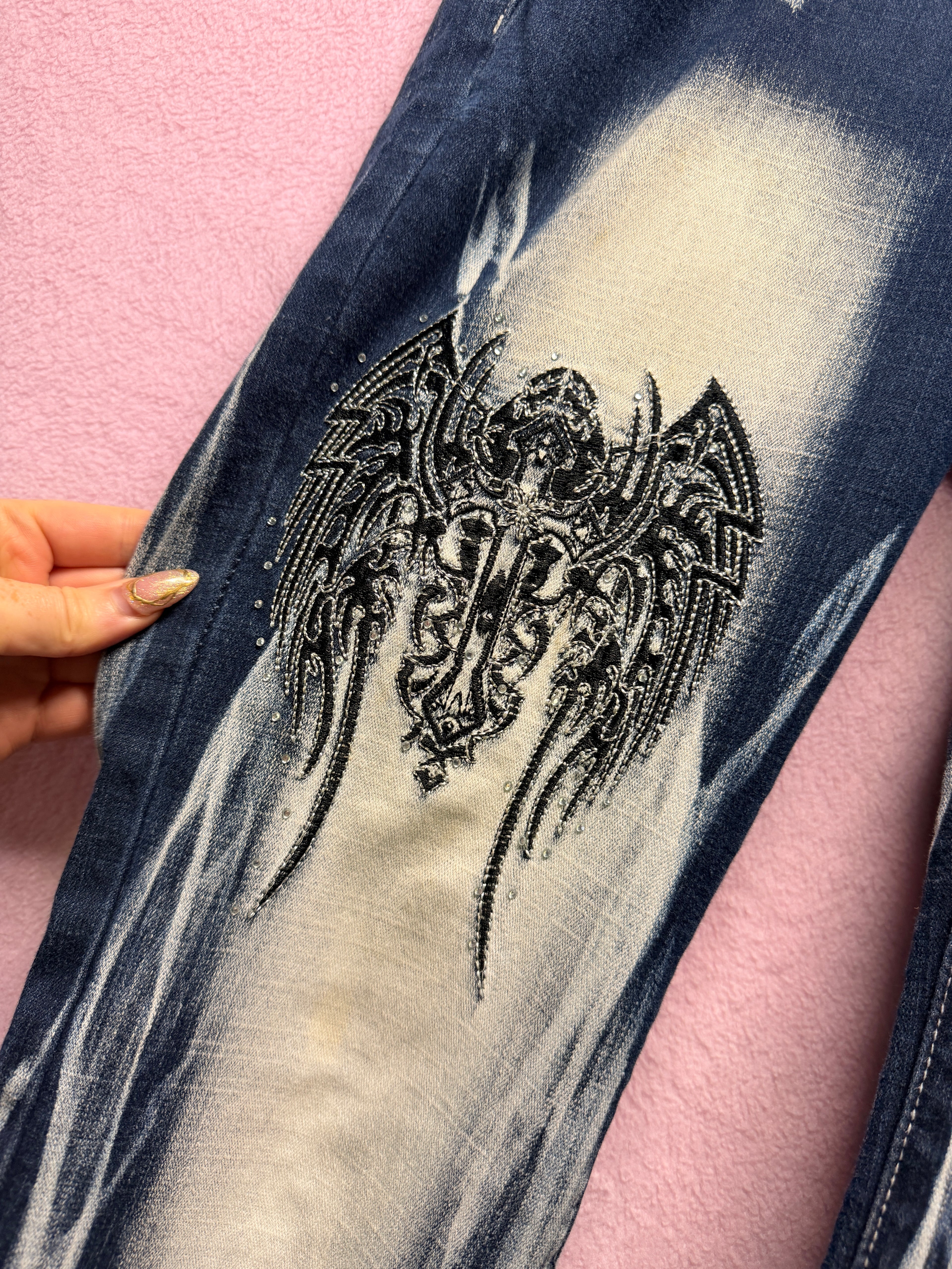 Crazy Age Y2K Embellished Jeans – Size 38