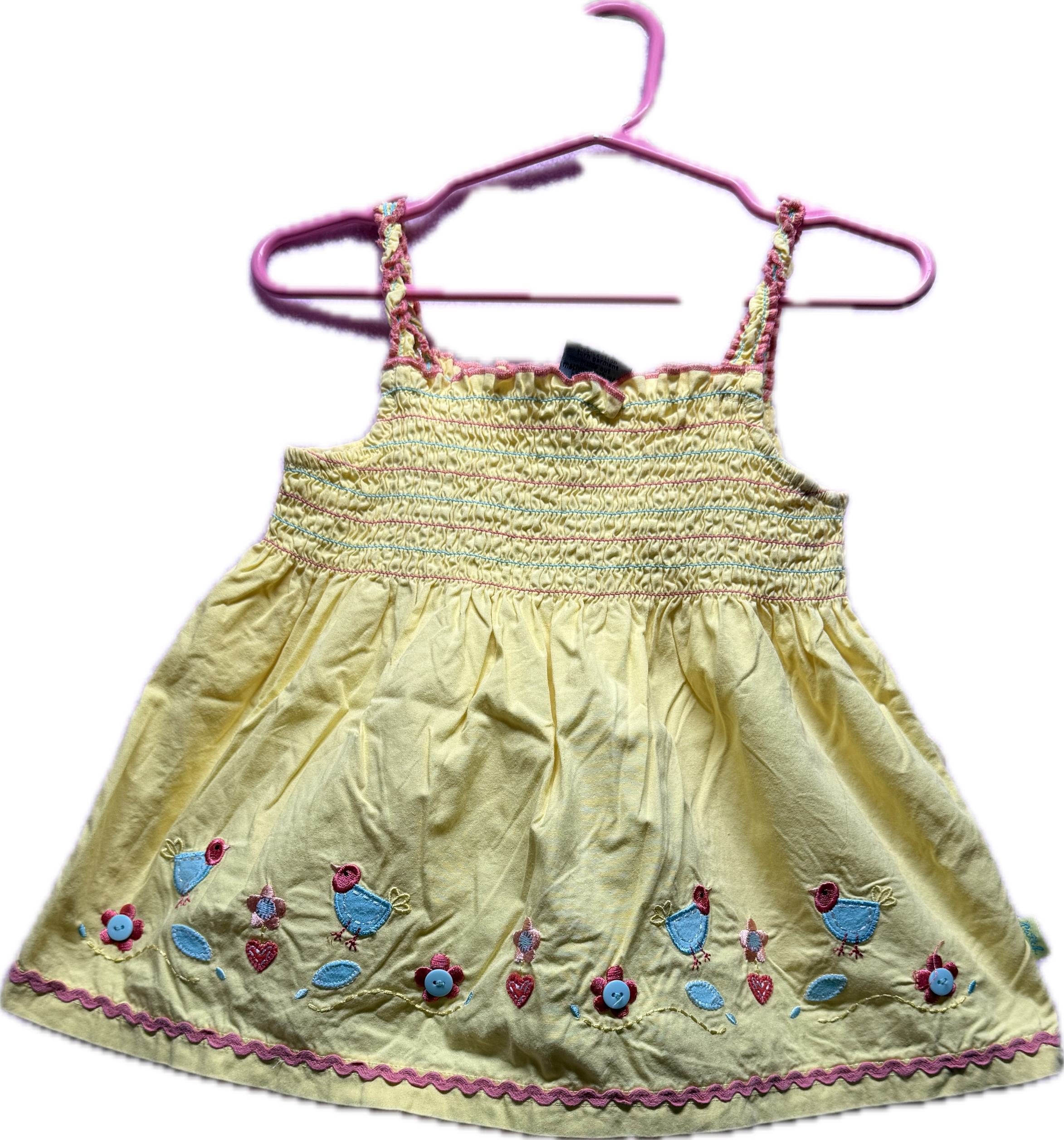Pumpkin Patch Girls Embroidered Bird Sundress – Yellow | Size 3