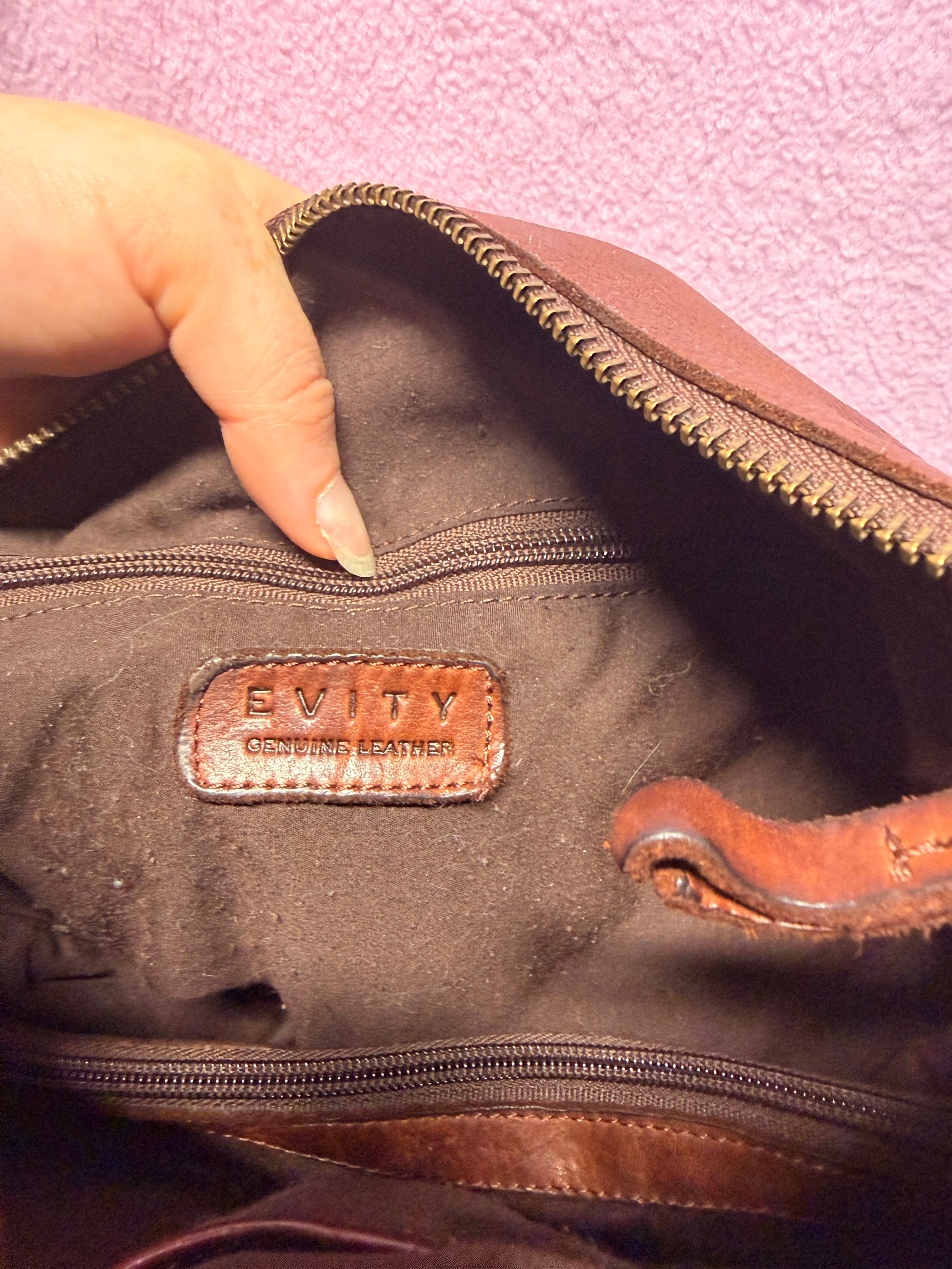 EVITY Genuine Leather Crossbody Bag – Chocolate Brown