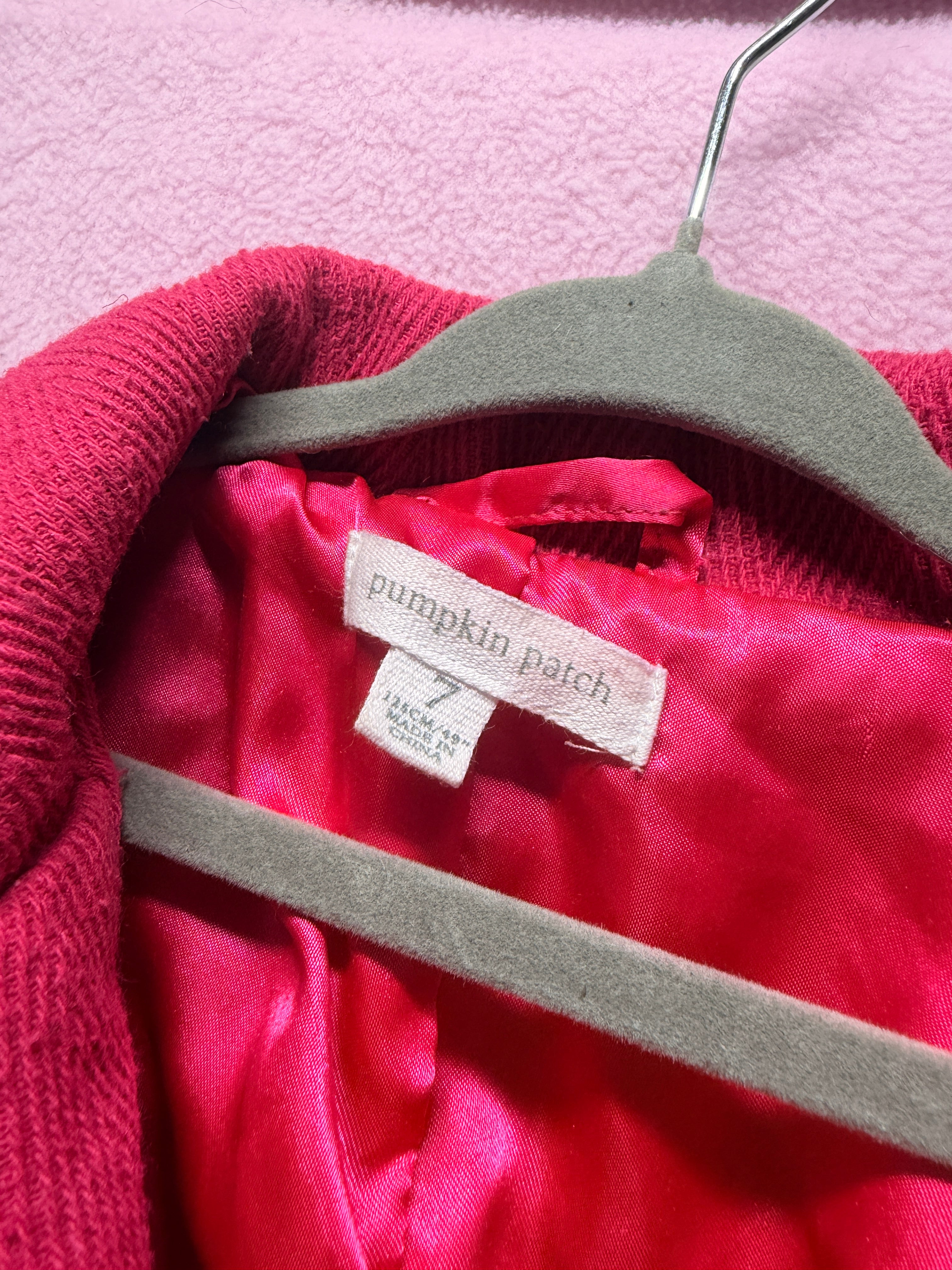 Pumpkin Patch Girls Wool Blend Coat – Berry Pink | Size 7