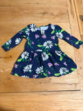 Bonds Floral Long Sleeve Dress – Size 00 (3–6 Months)