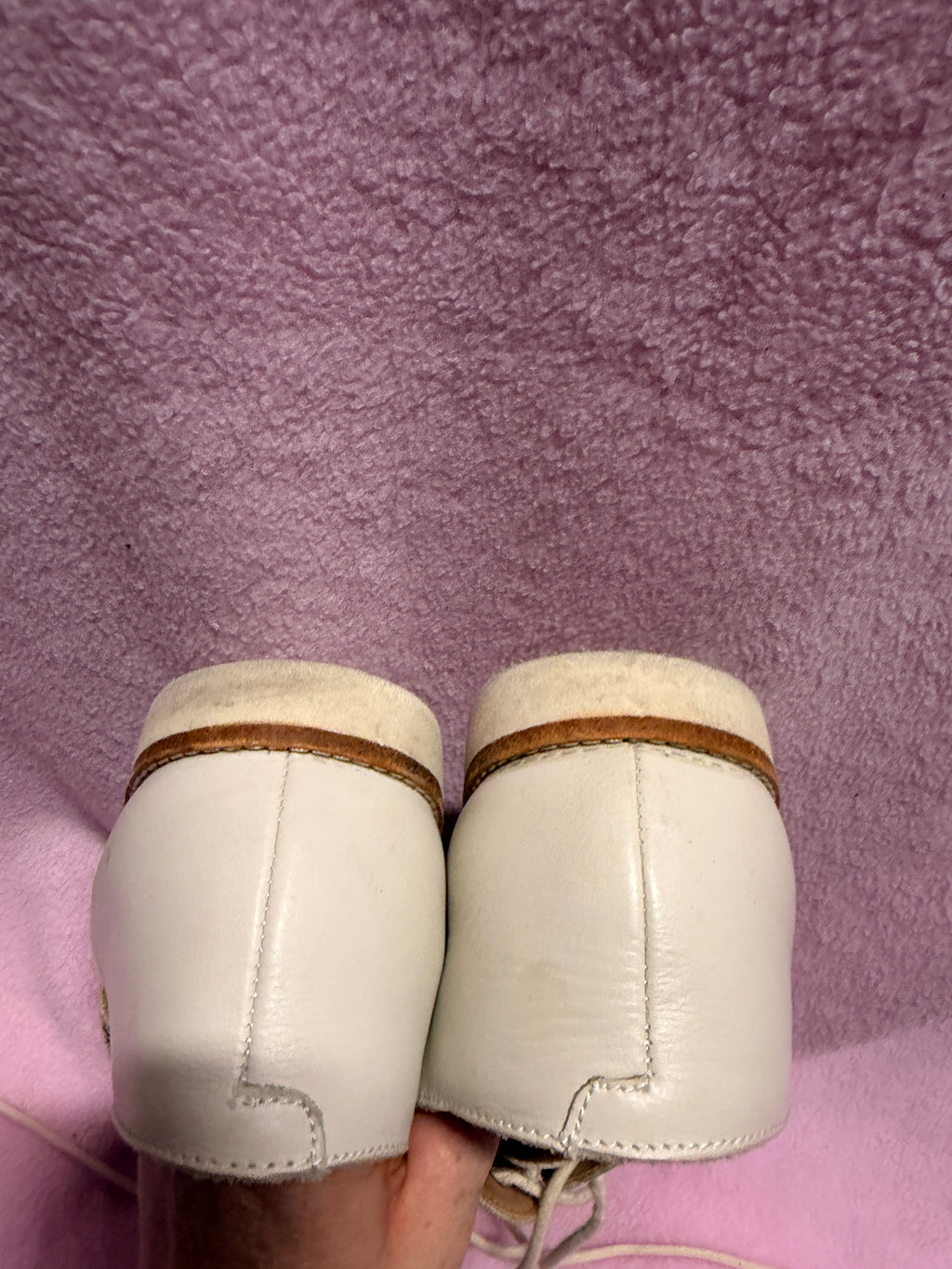 Rollie Derby City Cutout Shoes – White & Spot Pony Hair – 41/10.5