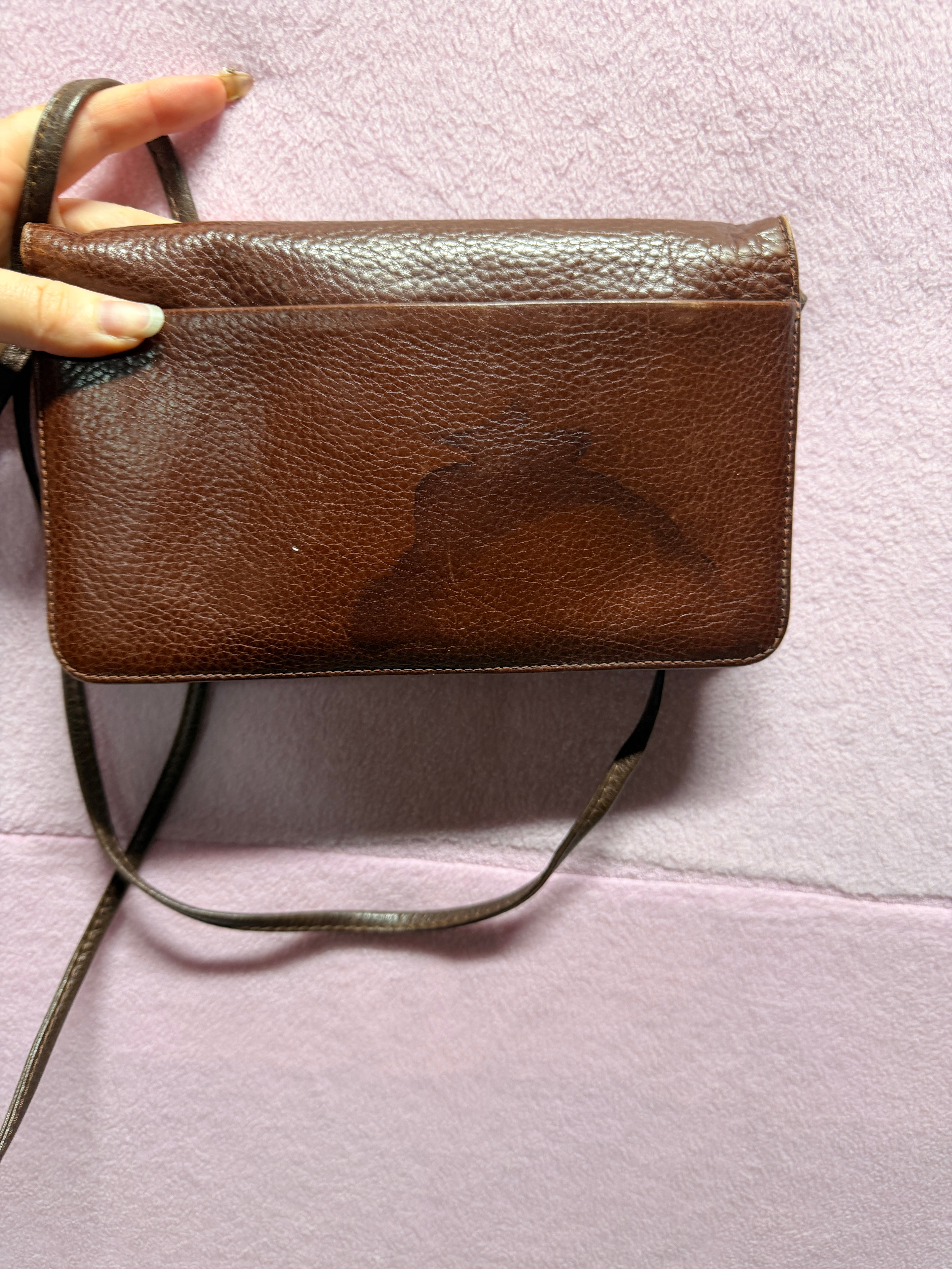 Koney Genuine Leather Crossbody Wallet Bag – Brown
