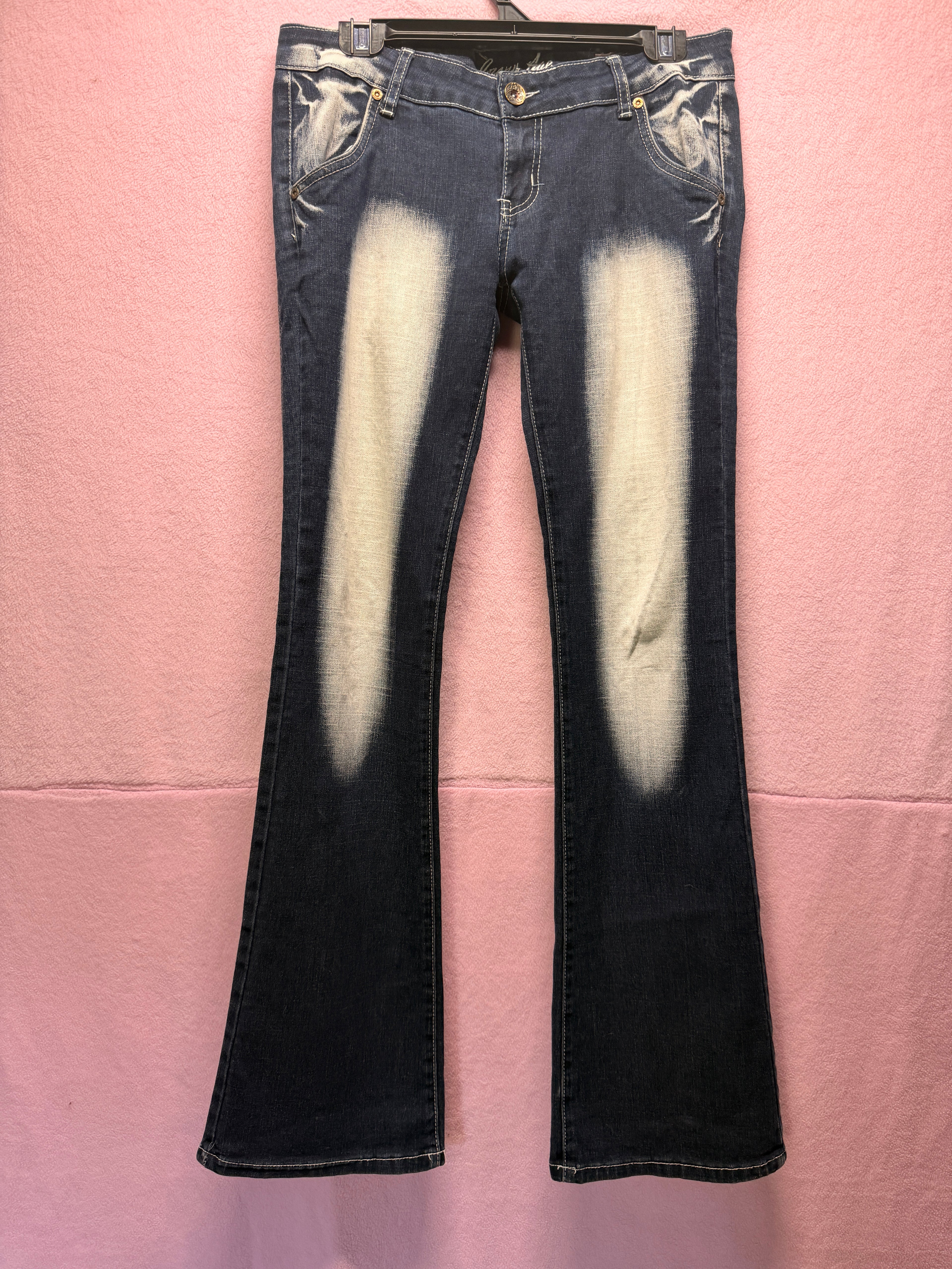 Crazy Age Y2K Embroidered Flare Jeans – Size 40