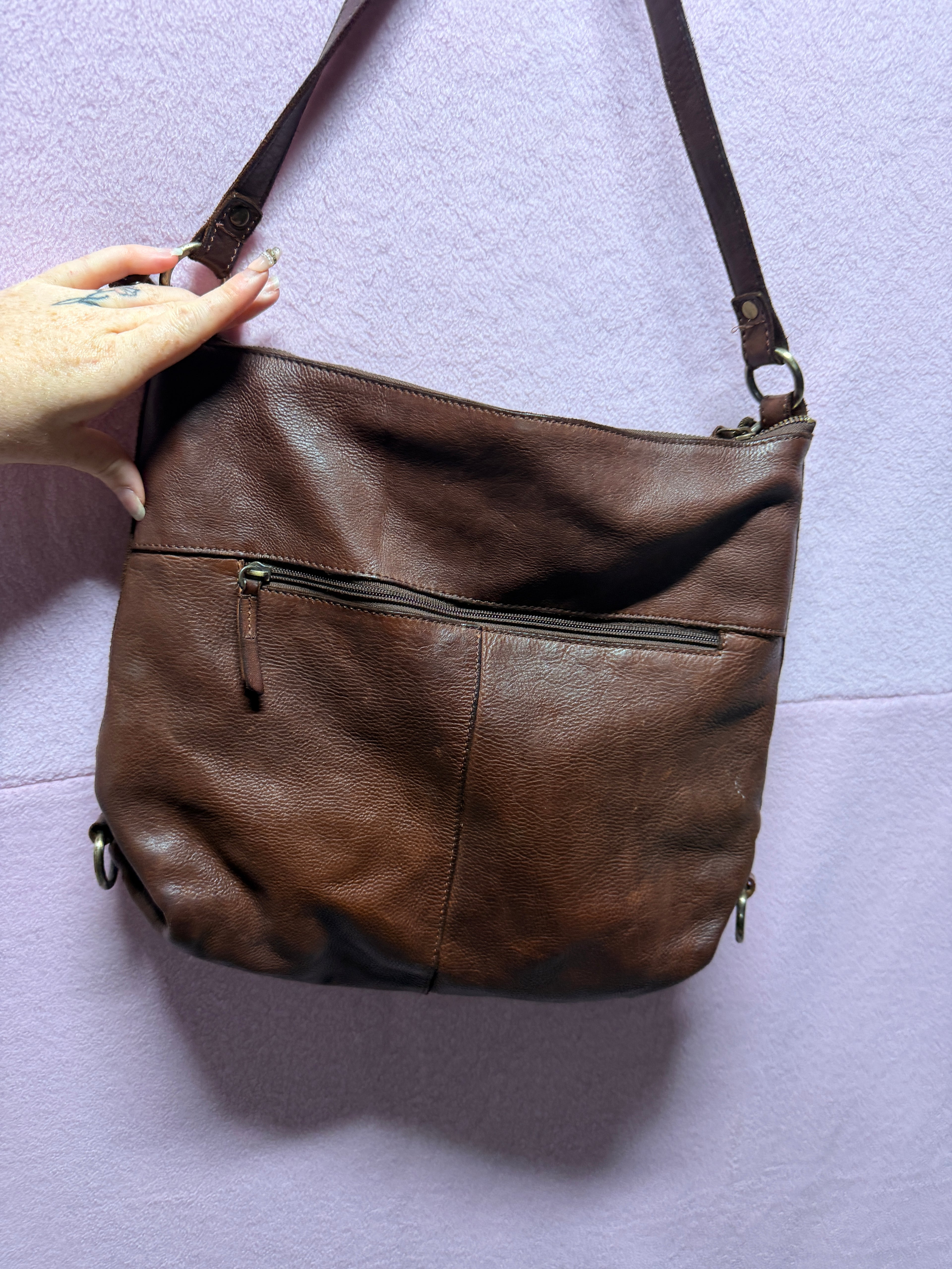 EVITY Genuine Leather Crossbody Bag – Chocolate Brown