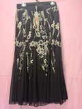 Ella J- Elegant Embroidered Mesh Maxi Skirt