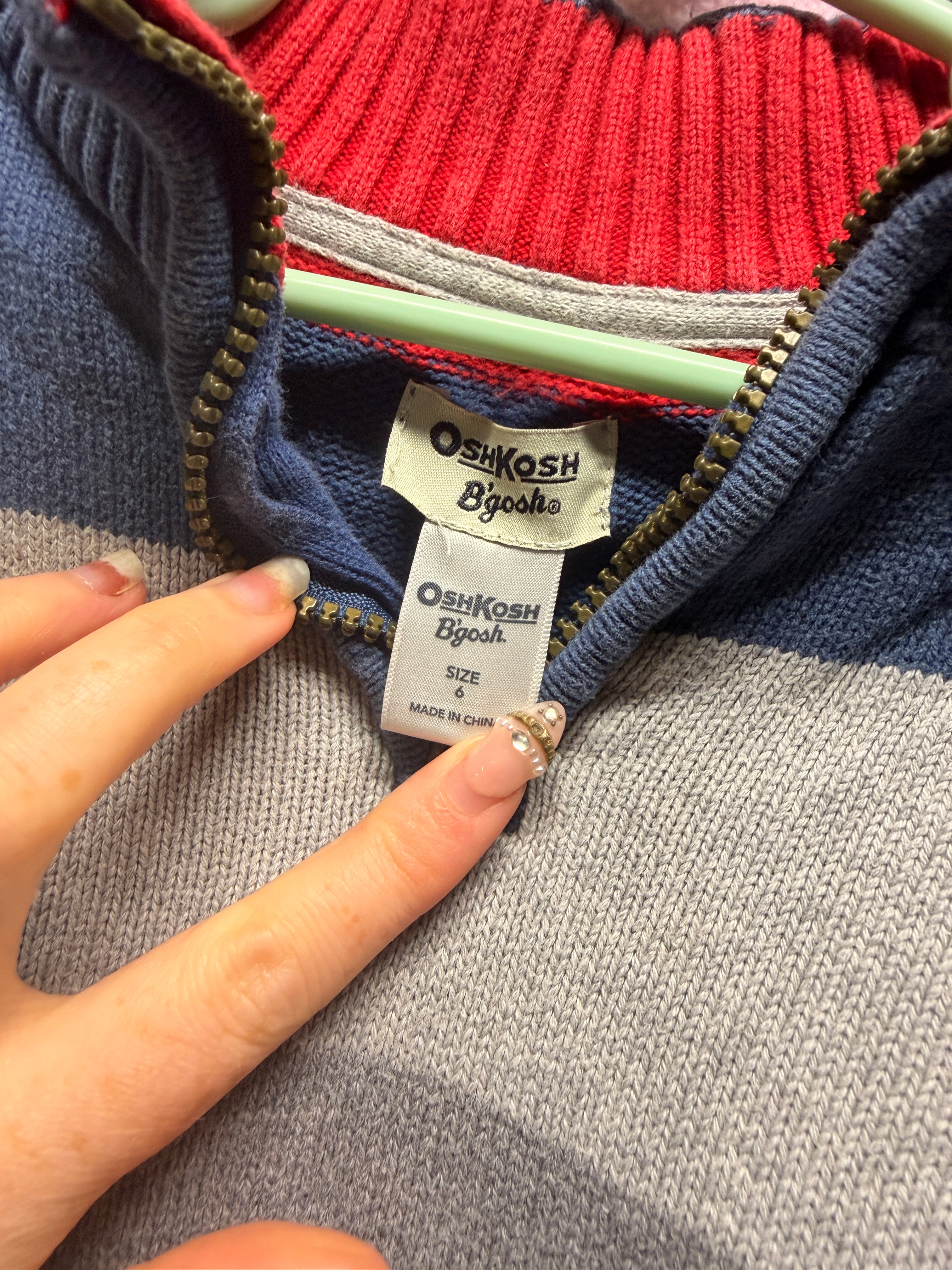 OshKosh B’gosh Quarter Zip Knit Jumper – Size 6