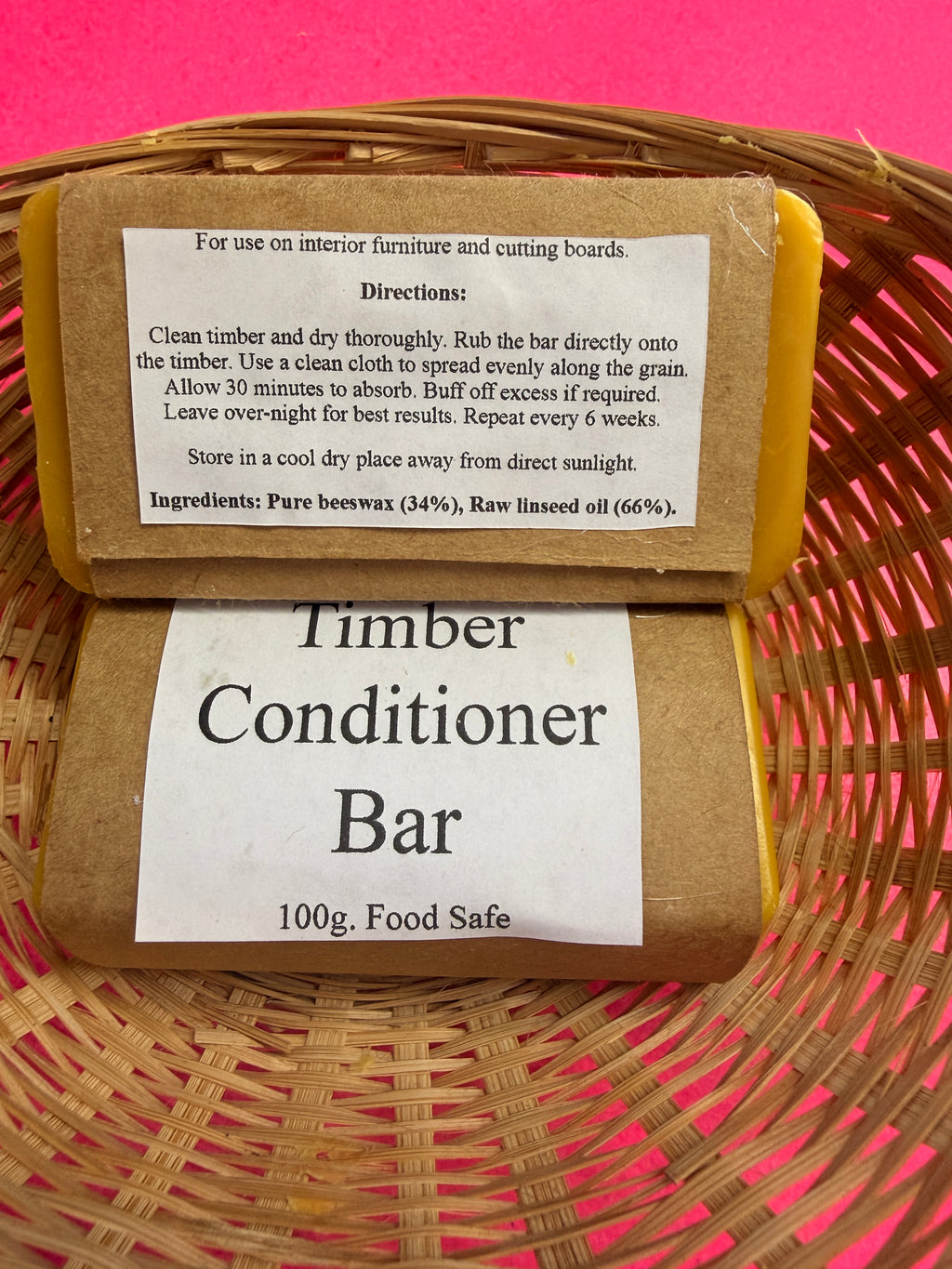 Timber Conditioner Bar – 100g | Food Safe Wood Conditioner