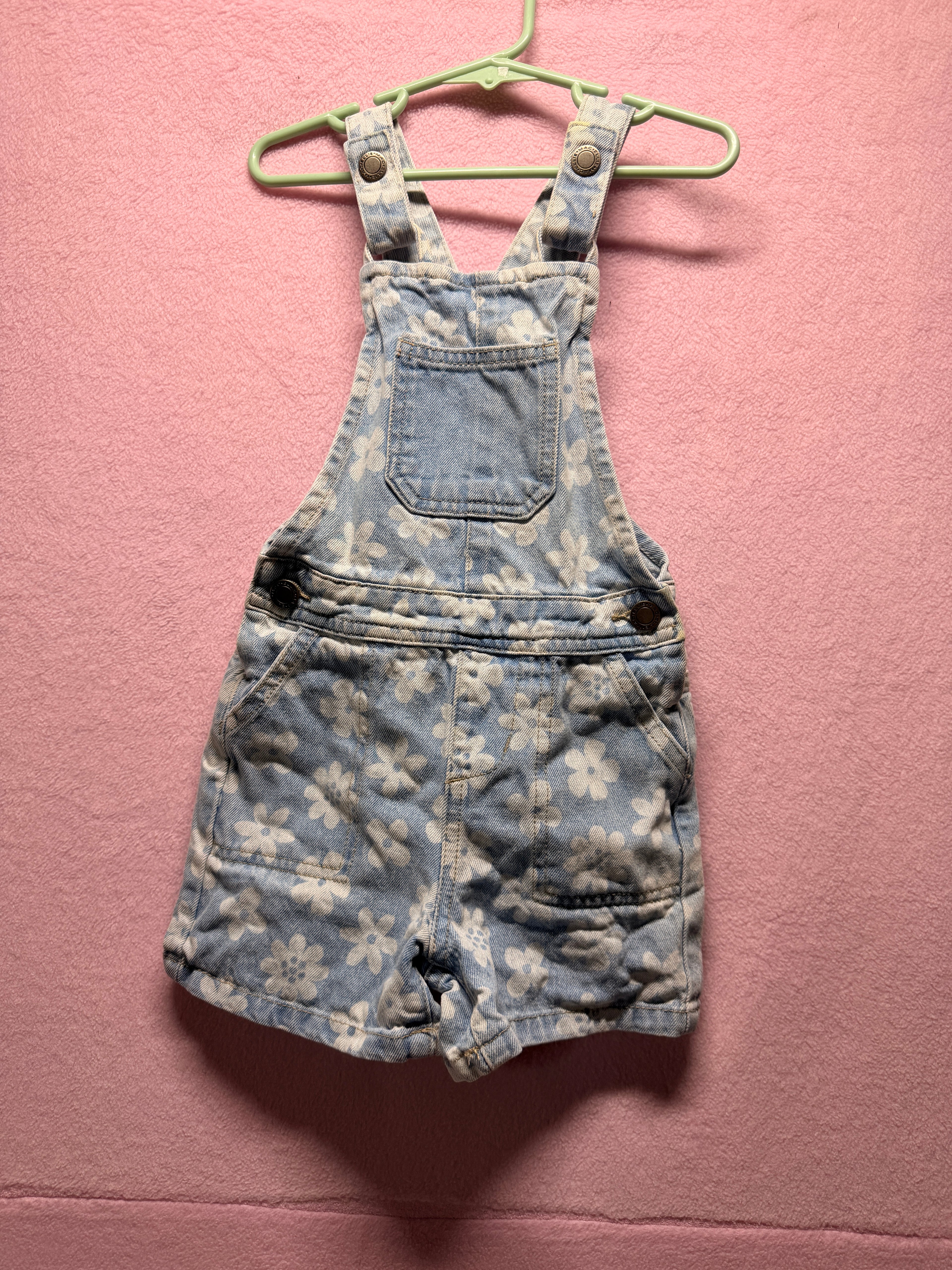 MAC + Ellie Floral Denim Short Overalls – Size 3