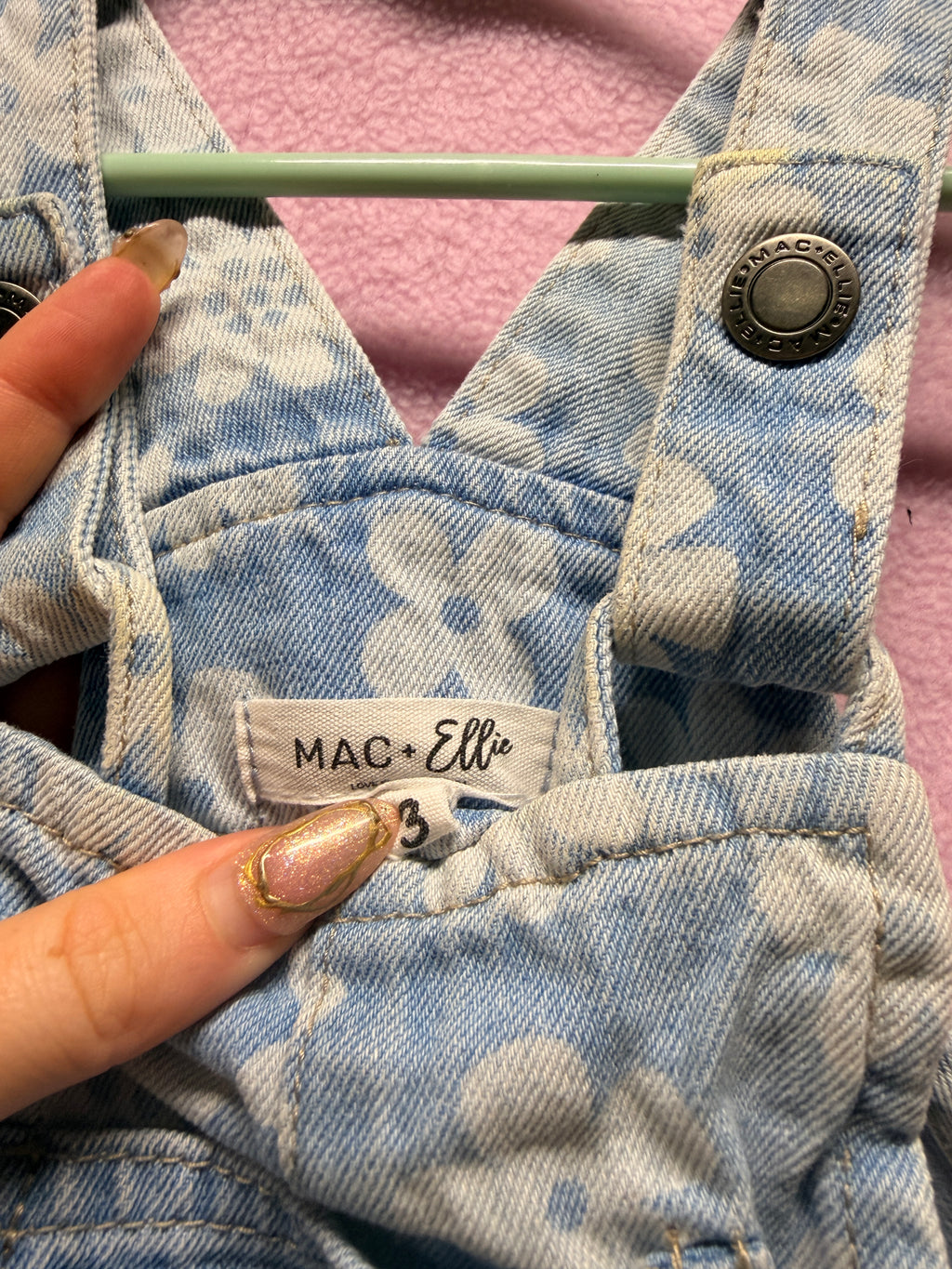 MAC + Ellie Floral Denim Short Overalls – Size 3