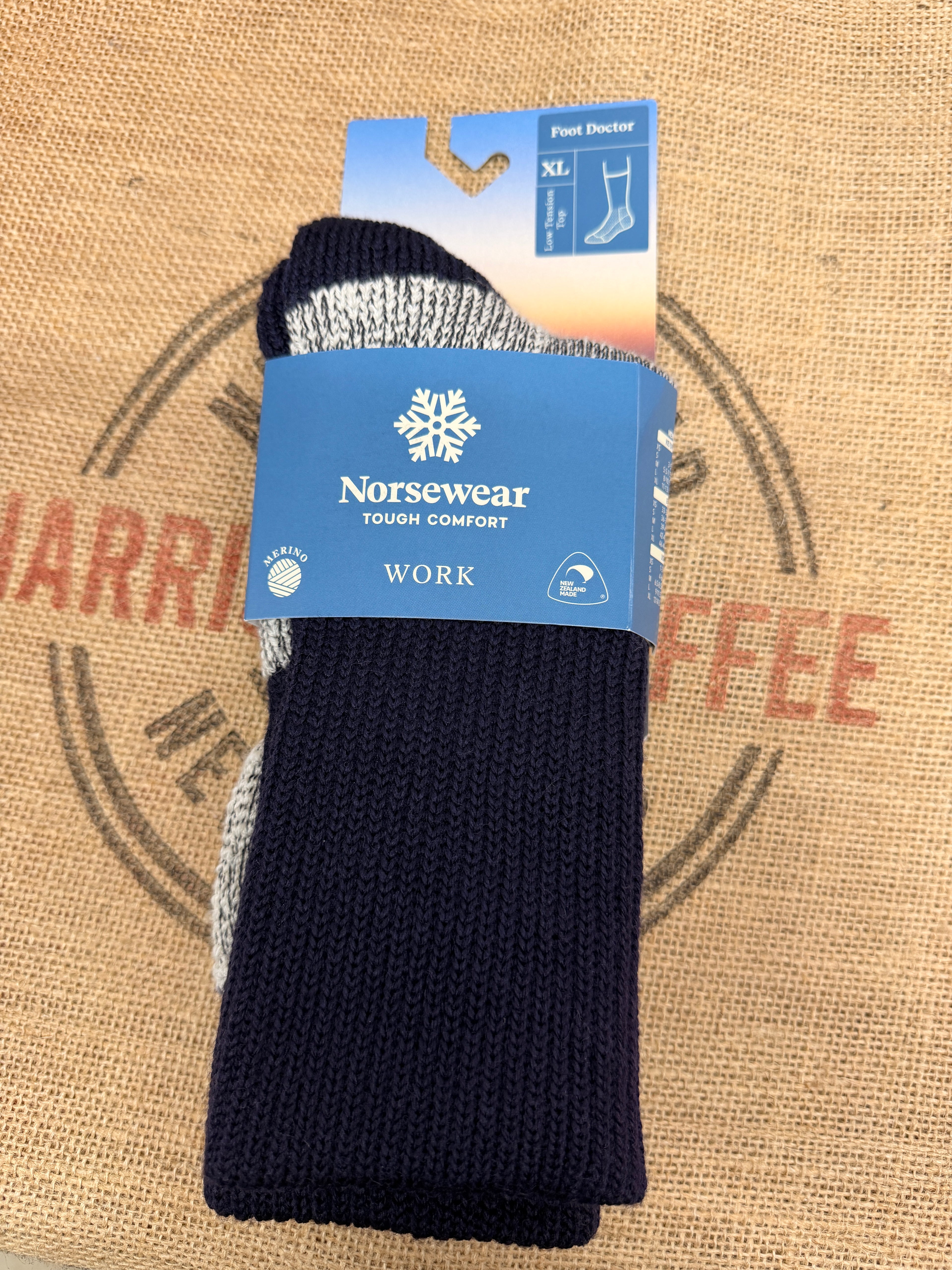 Norsewear Foot Doctor Merino Work Socks – Navy/Grey