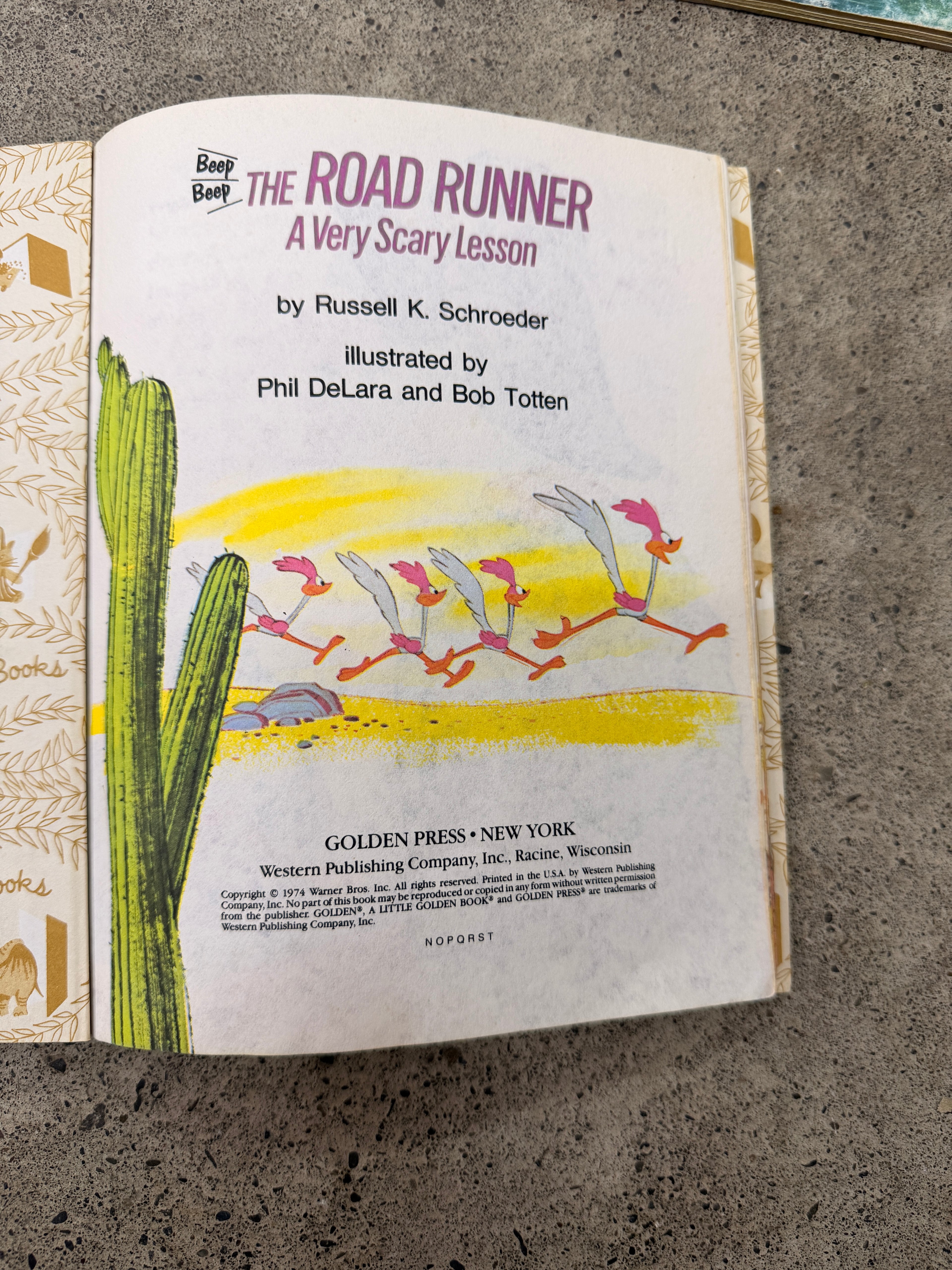 Vintage Little Golden Book – The Road Runner: A Very Scary Lesson (1974)